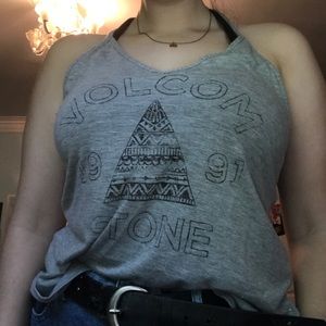 Volcom Tops - Volcom Stone 1991 Grey Tank Top Volcom Tops - Volcom Stone 1991 Grey Tank Top